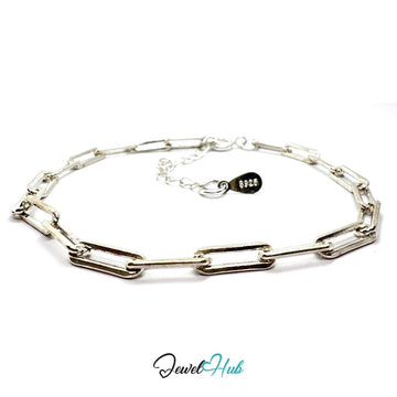925 Sterling Silver Chunky Paperclip Bracelet 3.6×10mm | 18–22cm - JewelHub.co.uk