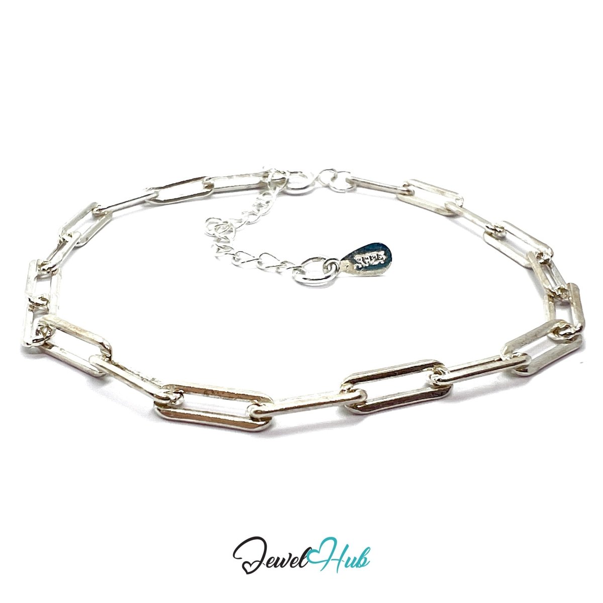 925 Sterling Silver Chunky Paperclip Bracelet 3.6×10mm | 18–22cm - JewelHub.co.uk