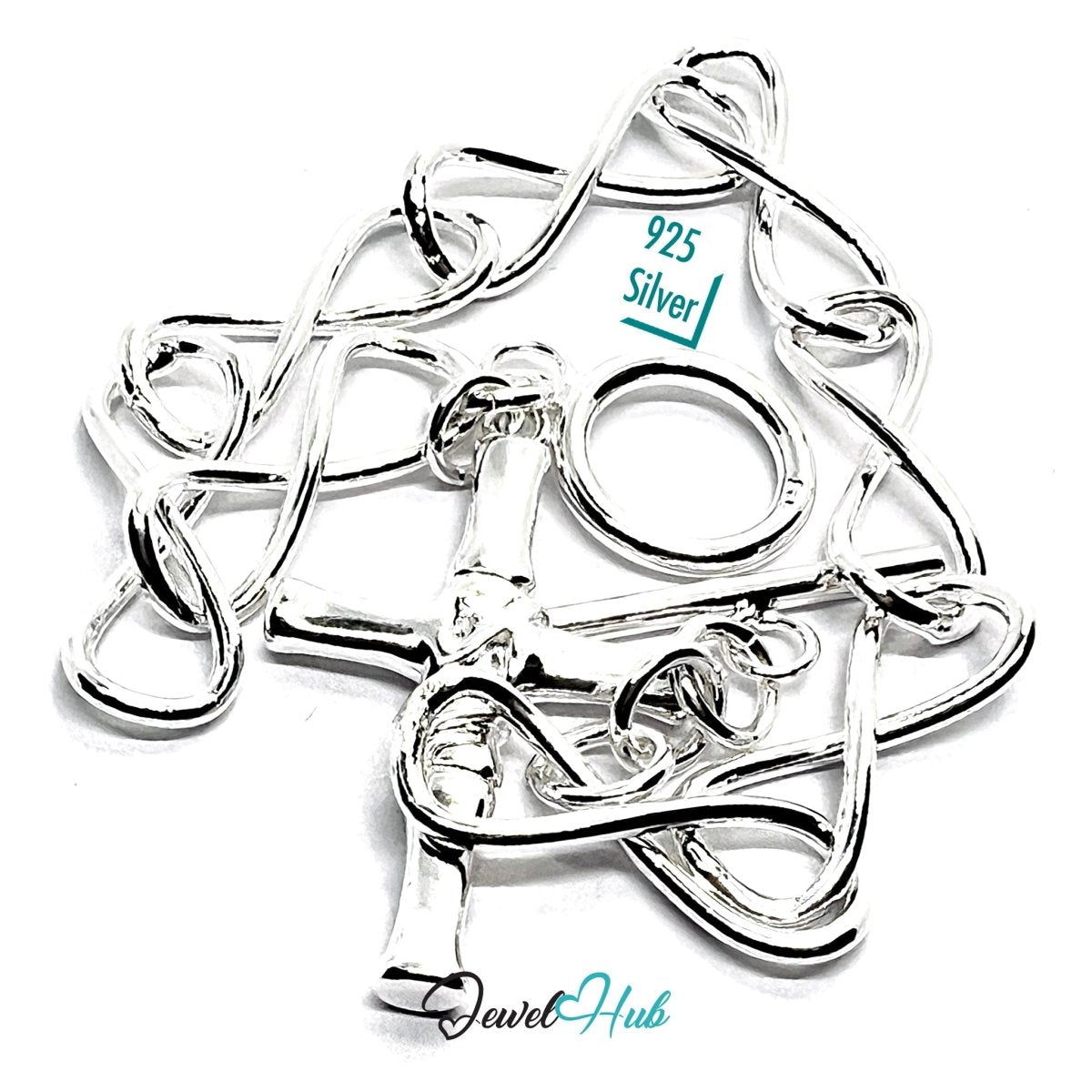 925 Sterling Silver Infinity Links Cross Bracelet - 18cm