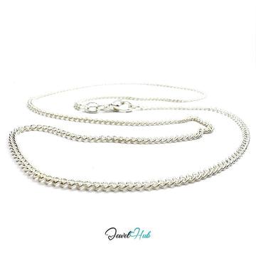 925 Sterling Silver Curb Chain Necklace – 1.8mm, 40cm - JewelHub.co.uk