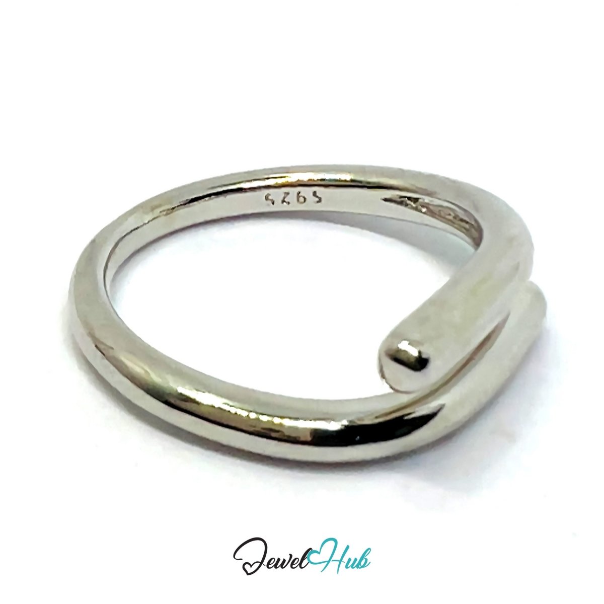 925 Sterling Silver Double Band Ring - Silver or Gold - Adjustable N-P - JewelHub.co.uk