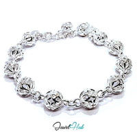 925 Sterling Silver Filigree Ball Bracelet - 