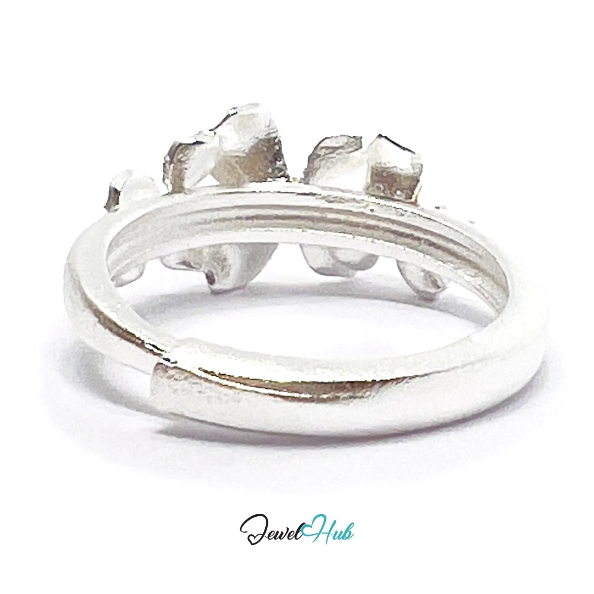 925 Sterling Silver Floral Golden Bloom Ring | 2.81g | Adjustable (N - P) | Golden Centres - JewelHub.co.uk