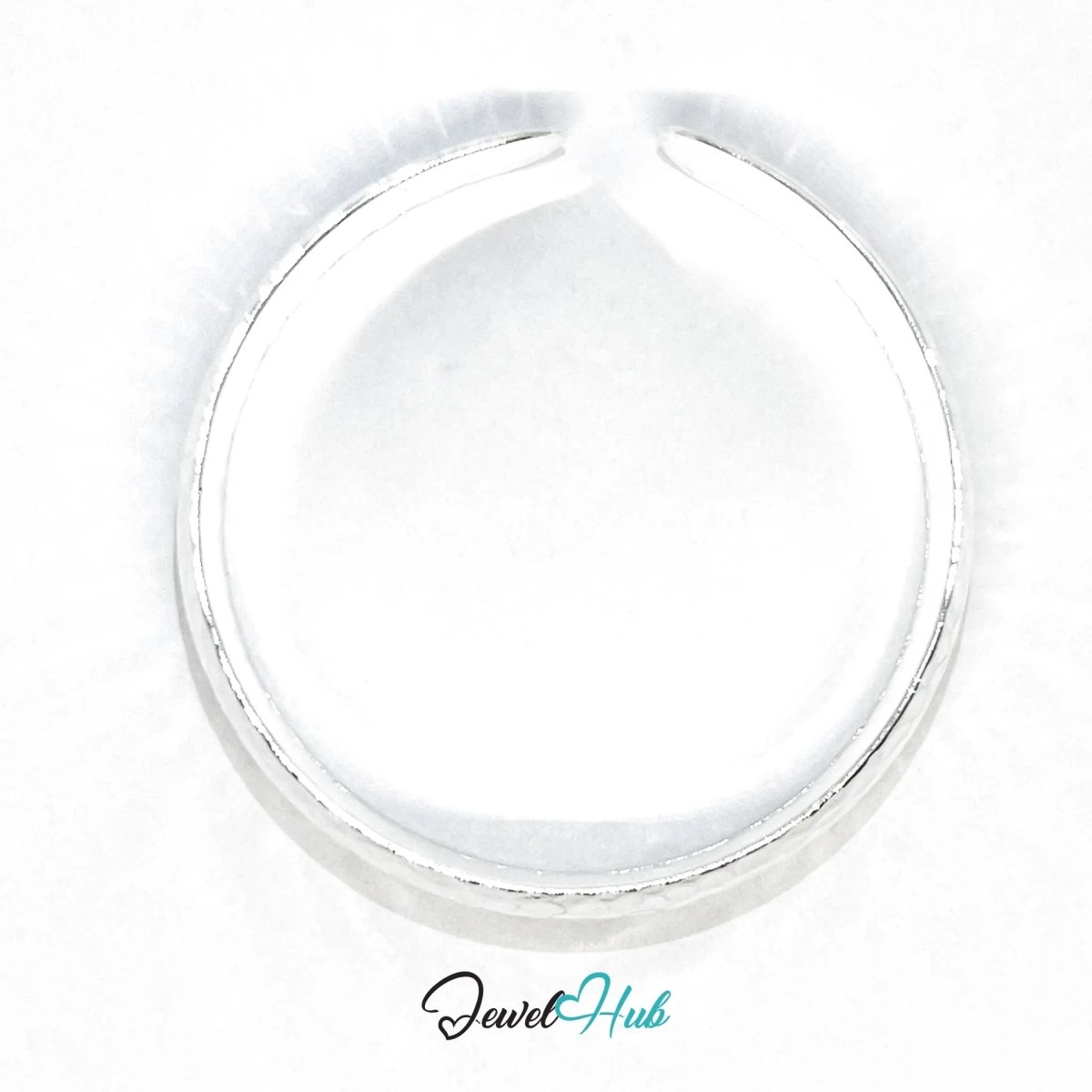925 Sterling Silver Hammered Cuff – Wide Open Bracelet with Textured Finish - JewelHub.co.uk