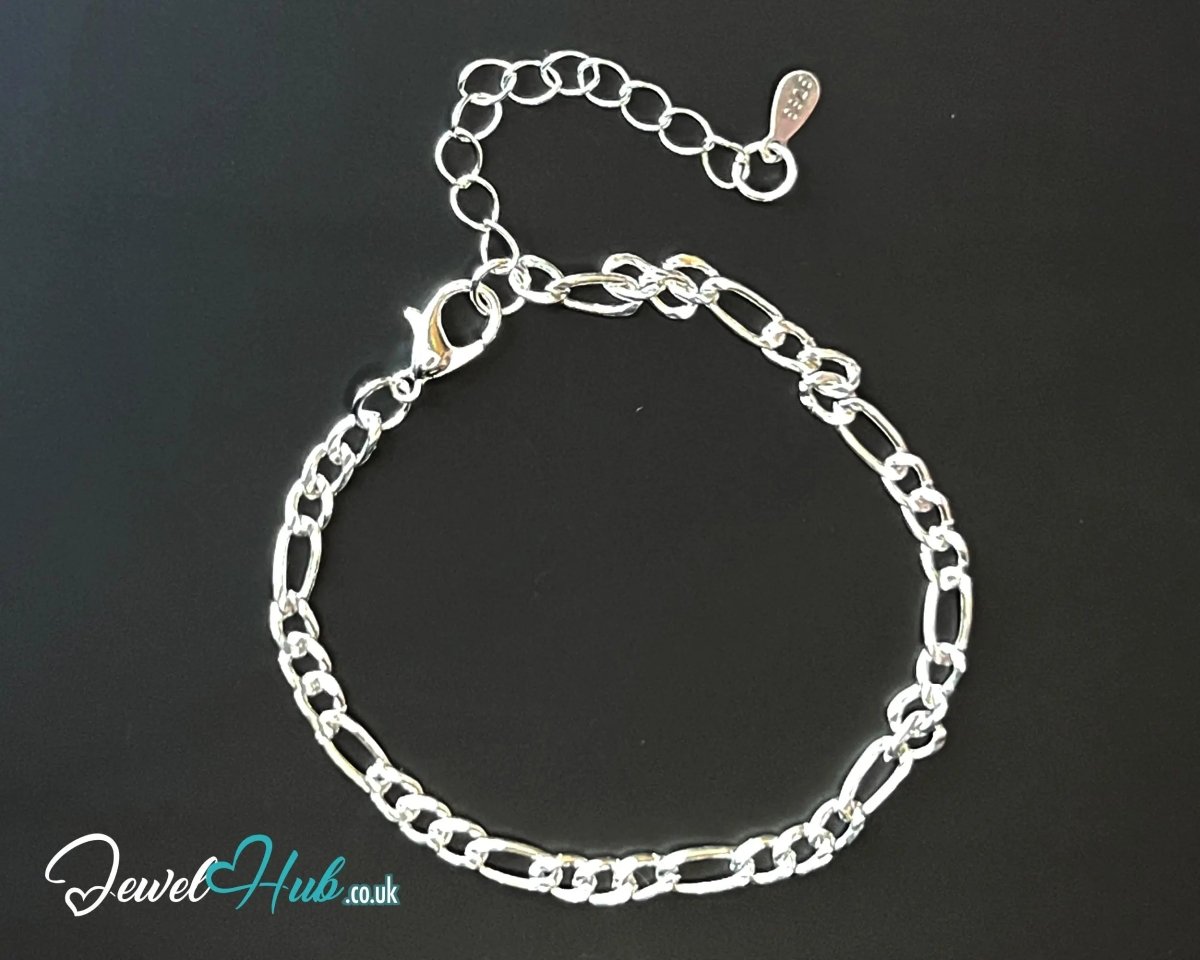 925 Sterling Silver Lightskein Chain Bracelet with Minimalist Shine - JewelHub.co.uk