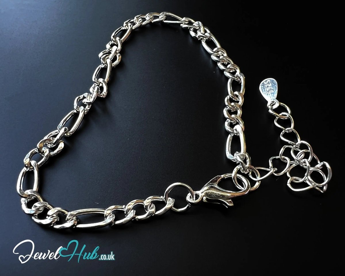 925 Sterling Silver Lightskein Chain Bracelet with Minimalist Shine - JewelHub.co.uk