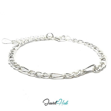 925 Sterling Silver Lightskein Chain Bracelet with Minimalist Shine - JewelHub.co.uk