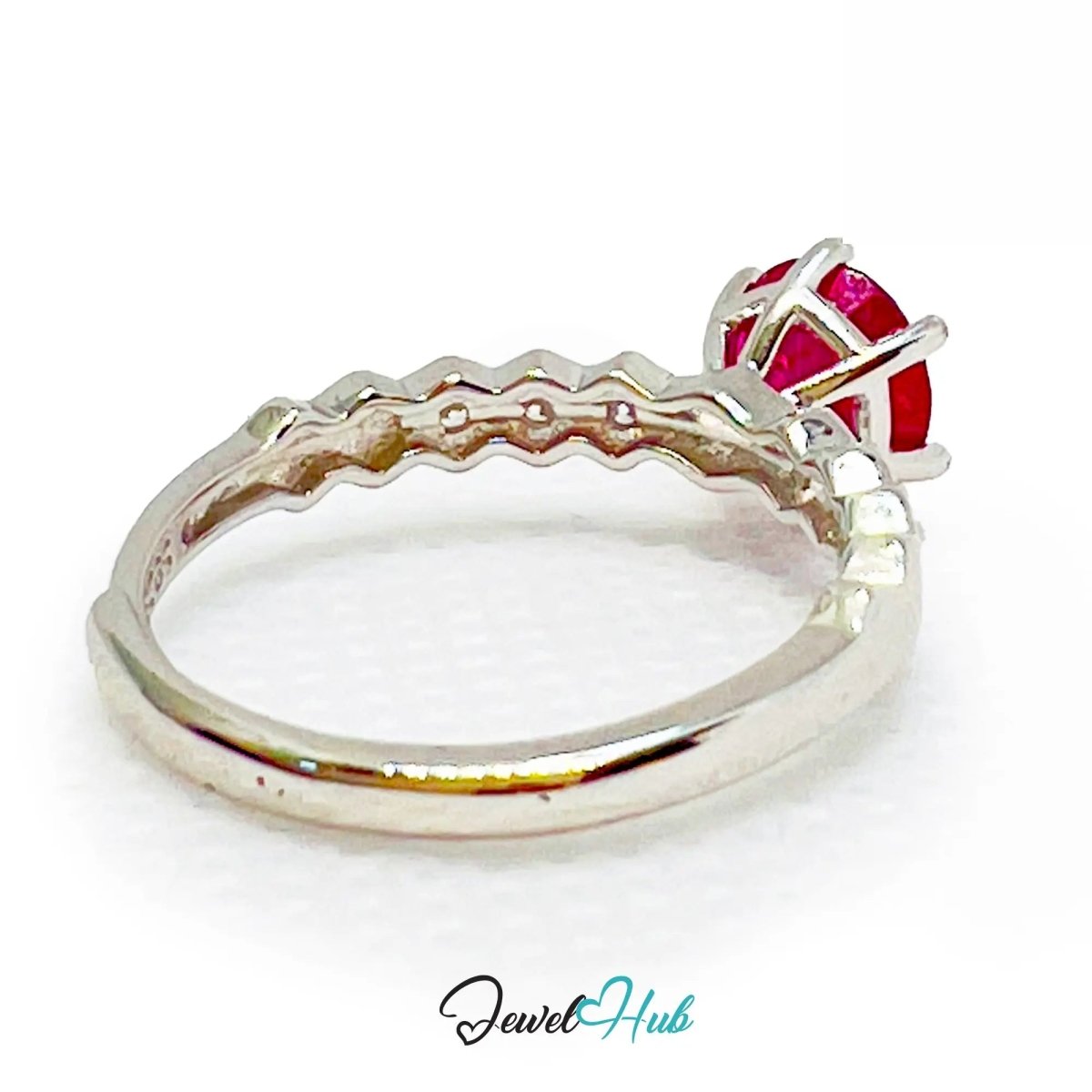 925 Sterling Silver Natural Ruby Ring (1.045cts) | Adjustable (L - N) | Radiant Legacy - JewelHub.co.uk