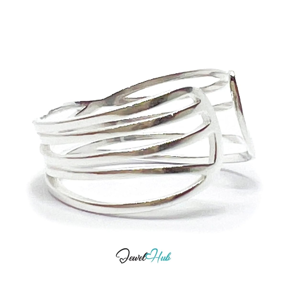 925 Sterling Silver Open Band Ring | 2.10g | Adjustable (N - P) | Silver Horizon - JewelHub.co.uk