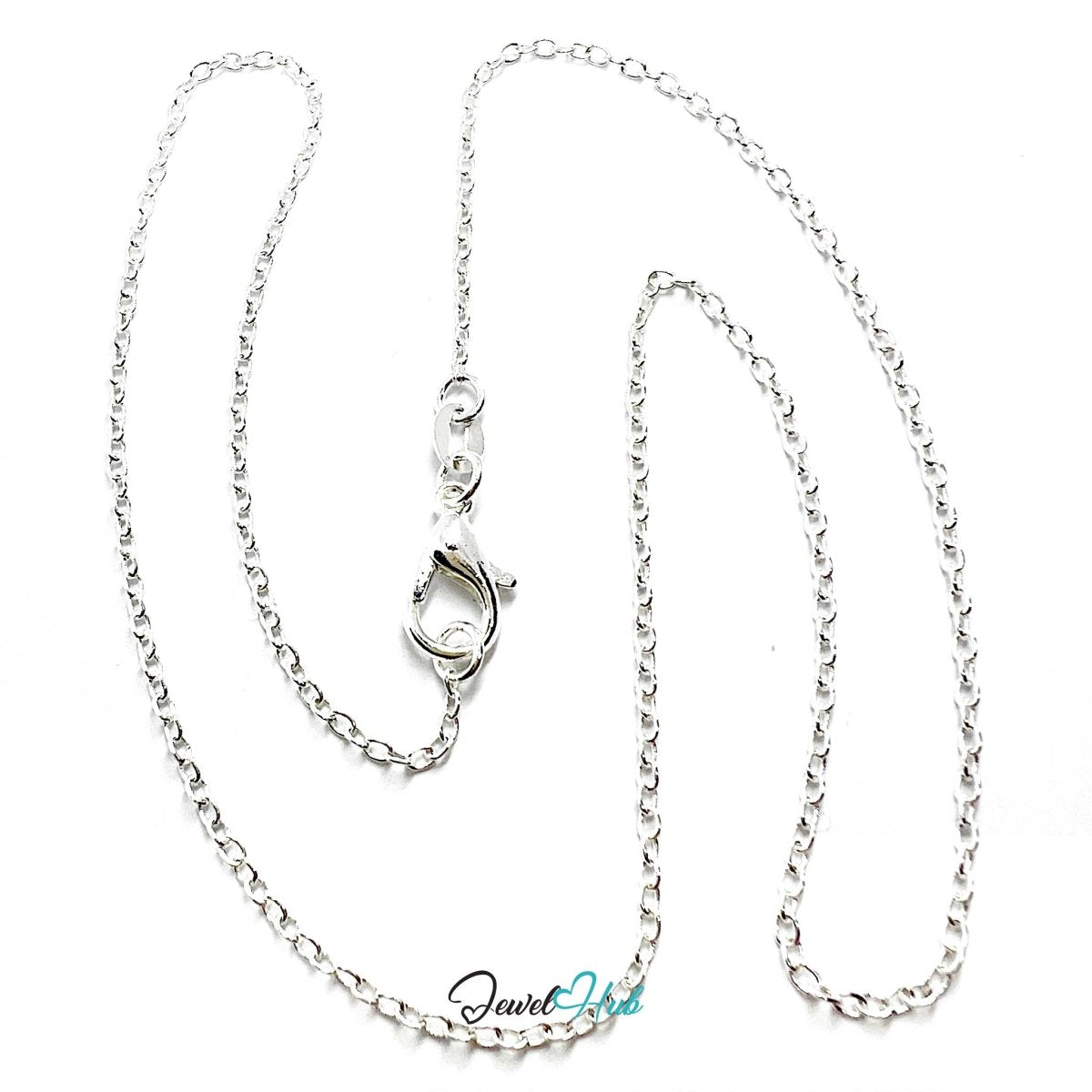 925 Sterling Silver Oval Belcher Chain Necklace – 1.5mm, 40/50/60cm - JewelHub.co.uk