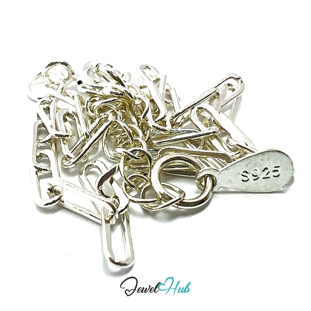 925 Sterling Silver Paperclip Chain Bracelet 2.5×5.6mm | 18–22cm - JewelHub.co.uk