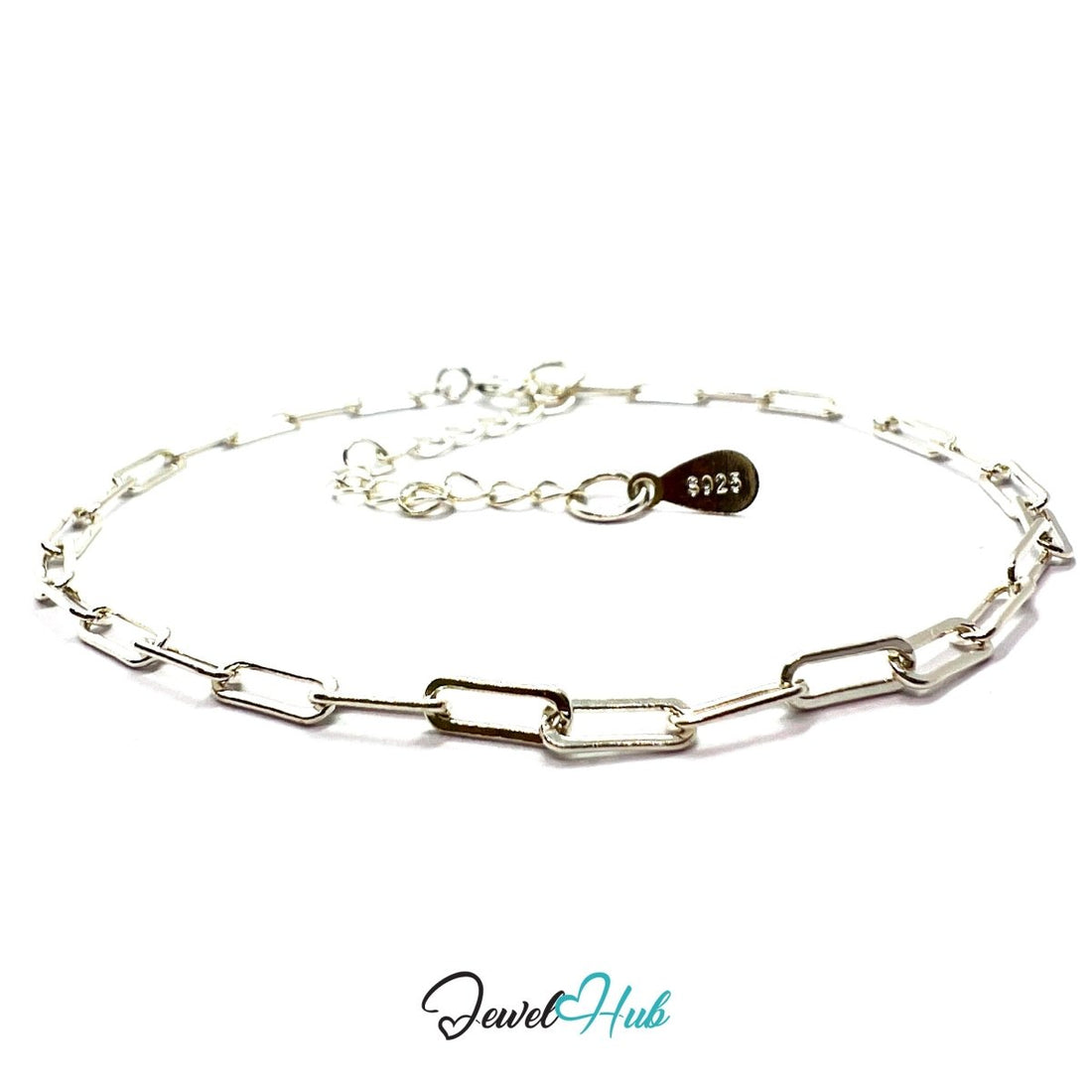 925 Sterling Silver Paperclip Chain Bracelet 2.5×5.6mm | 18–22cm - JewelHub.co.uk