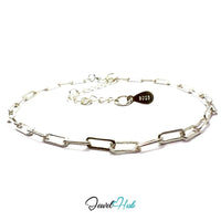 925 Sterling Silver Paperclip Chain Bracelet 