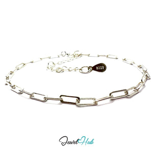 925 Sterling Silver Paperclip Chain Bracelet 2.5×5.6mm | 18–22cm - JewelHub.co.uk