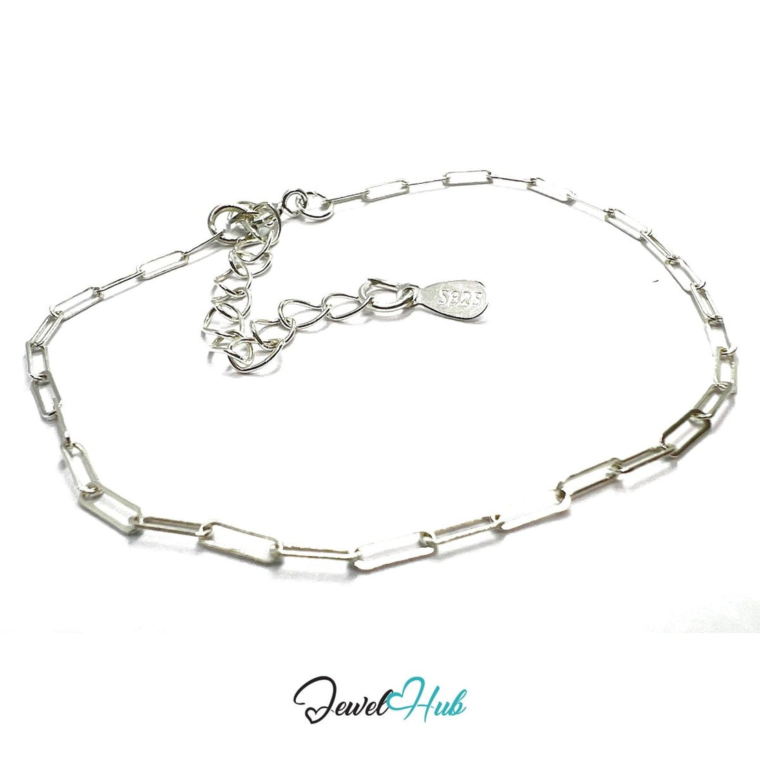925 Sterling Silver Paperclip Chain Bracelet 2×5.5mm | 18–22cm - JewelHub.co.uk