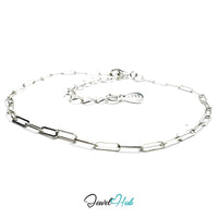 925 Sterling Silver Paperclip Chain Bracelet 