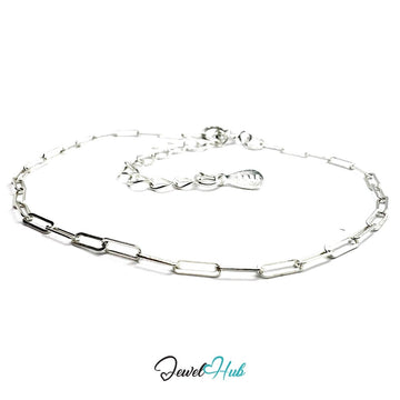 925 Sterling Silver Paperclip Chain Bracelet 2×5.5mm | 18–22cm - JewelHub.co.uk