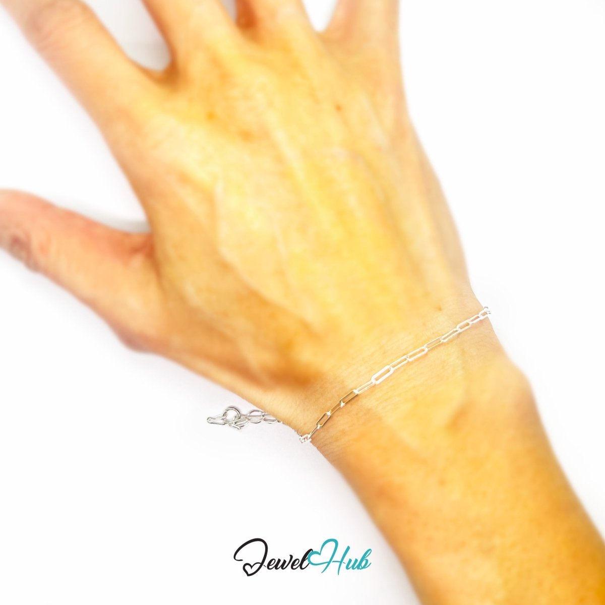 925 Sterling Silver Paperclip Chain Bracelet 2×5.5mm | 18–22cm - JewelHub.co.uk