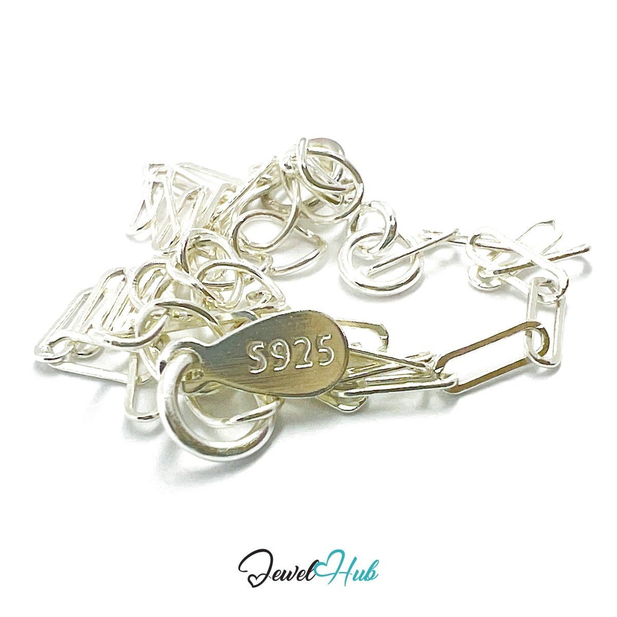 925 Sterling Silver Paperclip Chain Bracelet 2×5.5mm | 18–22cm - JewelHub.co.uk