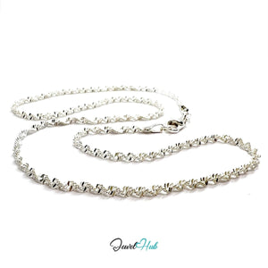 925 Sterling Silver Singapore Dense Chain Necklace – 2.1mm, 40cm - JewelHub.co.uk