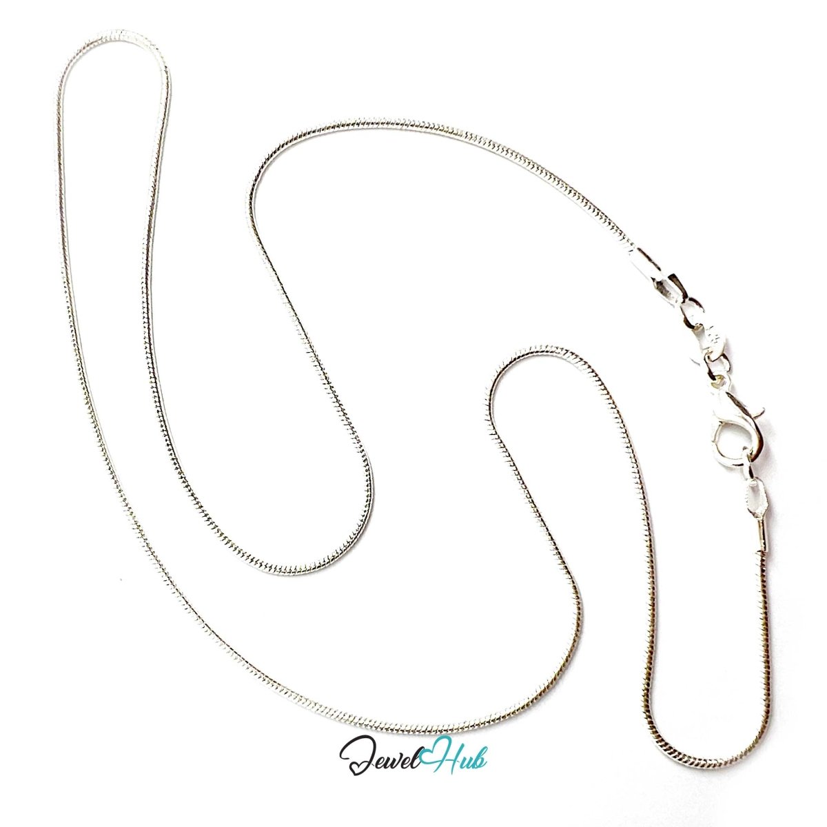 925 Sterling Silver Snake Chain Necklace – 1.2mm, 40/50cm - JewelHub.co.uk