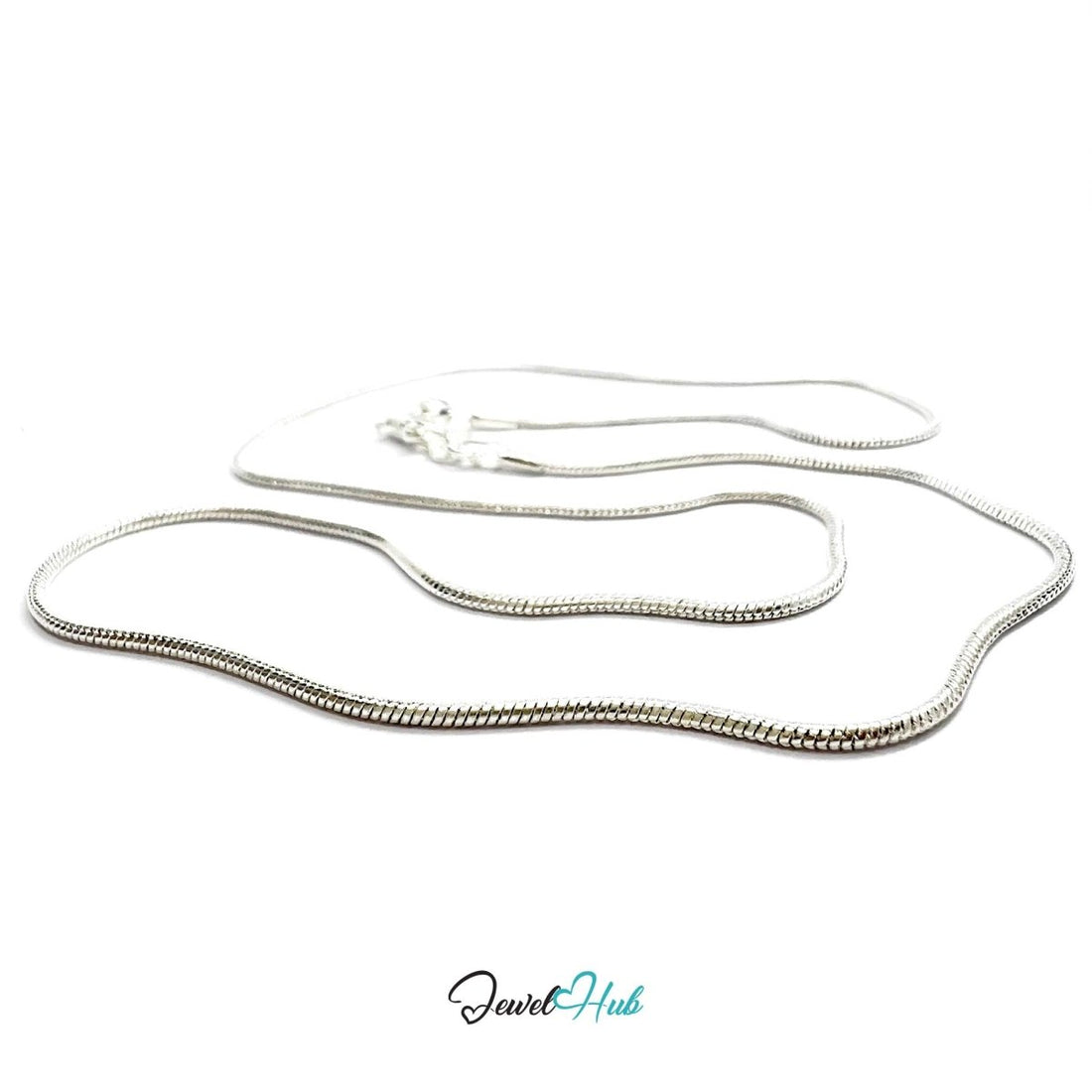925 Sterling Silver Snake Chain Necklace – 1.2mm, 40/50cm - JewelHub.co.uk
