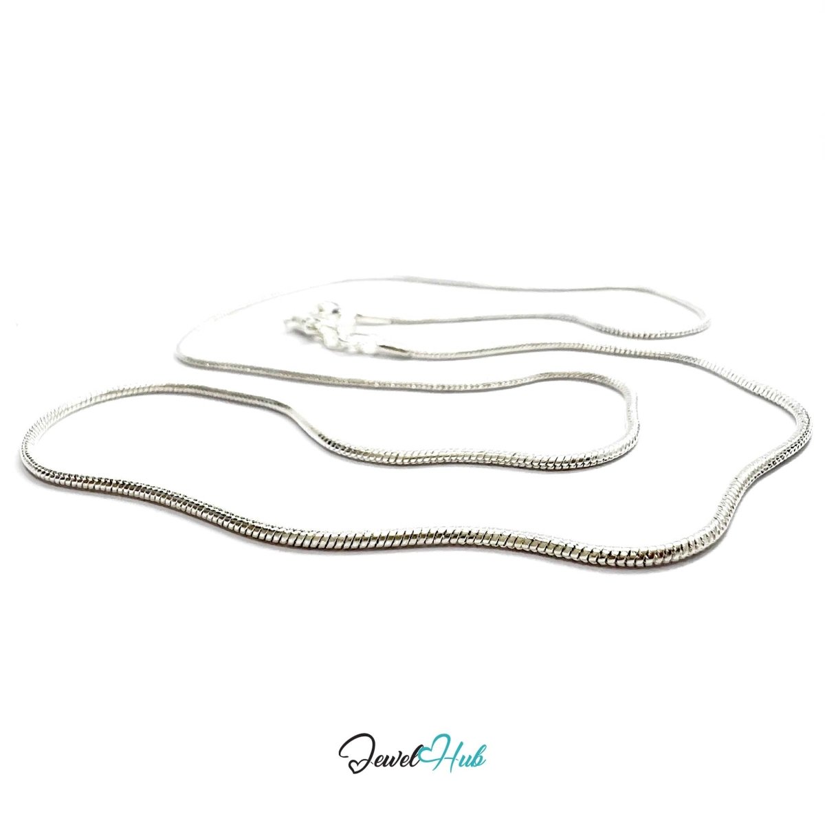 925 Sterling Silver Snake Chain Necklace – 1.2mm, 40/50cm - JewelHub.co.uk
