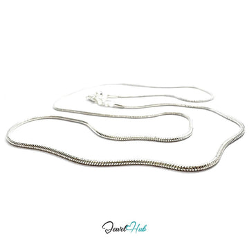 925 Sterling Silver Snake Chain Necklace – 1.2mm, 40/50cm - JewelHub.co.uk