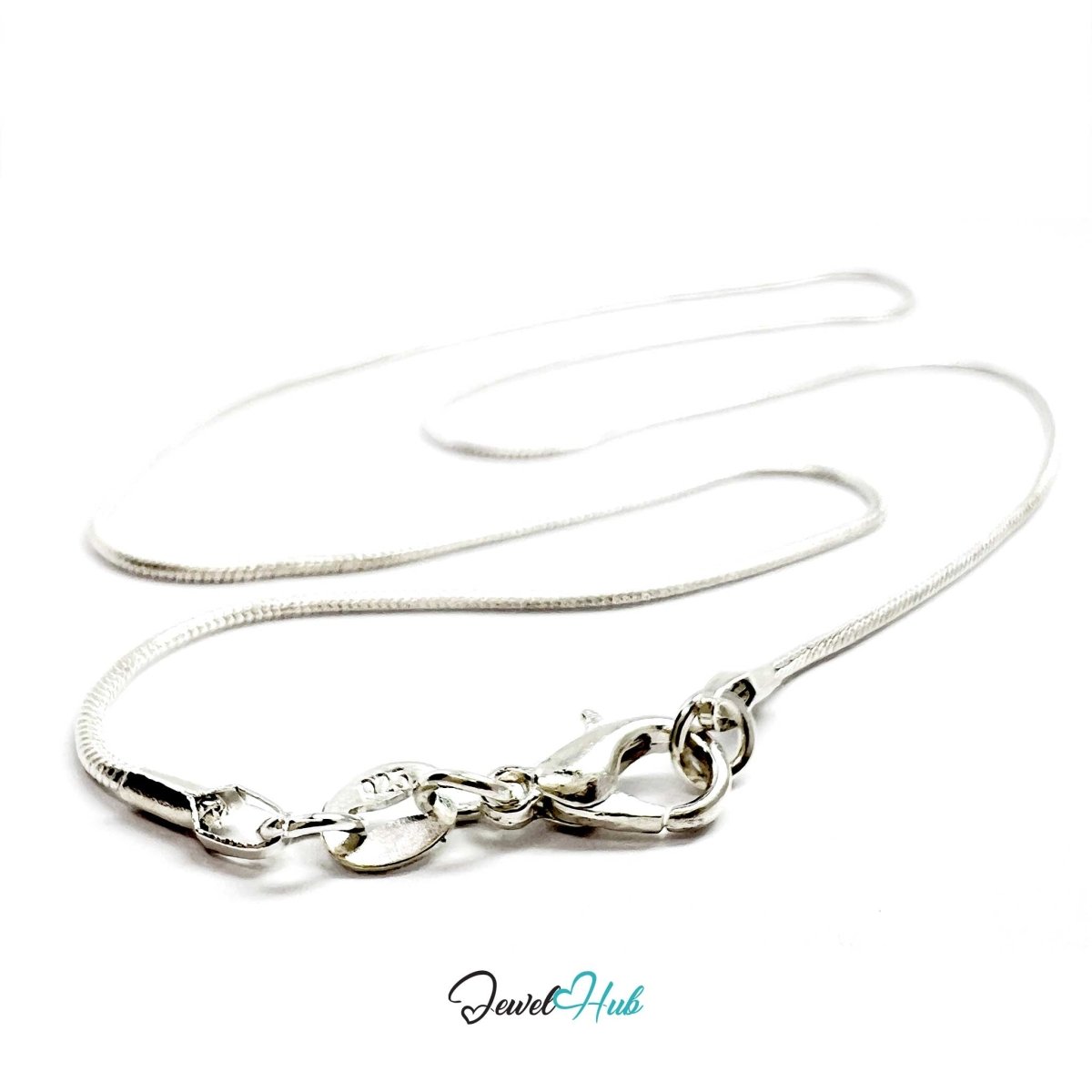 925 Sterling Silver Snake Chain Necklace – 1.2mm, 40/50cm - JewelHub.co.uk