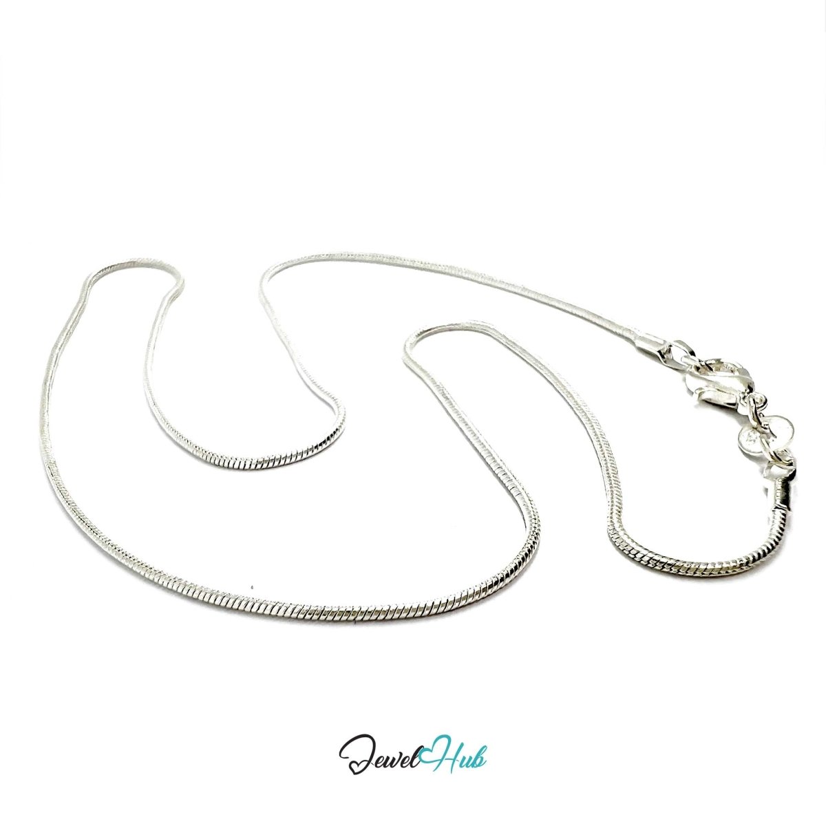 925 Sterling Silver Snake Chain Necklace – 1.2mm, 40/50cm - JewelHub.co.uk