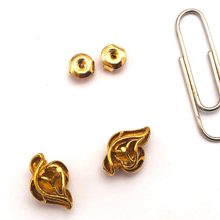14k (585) Yellow Solid Gold Yellow Citrine GemStone Pear Shape Design Stud Earrings JH