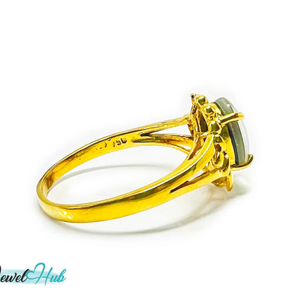 18k Gold Black Opal Ring – Hallmarked (750) | UK Q / US 8.5 | Rare Gemstone, Artisan Craftsmanship JH