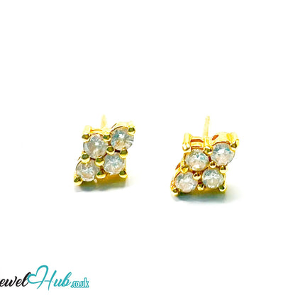 14K Gold Diamond Stud Earrings - Luna Spark JH