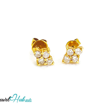 14K Gold Diamond Stud Earrings - Luna Spark JH