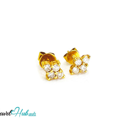 14K Gold Diamond Stud Earrings - Luna Spark JH