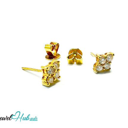 14K Gold Diamond Stud Earrings - Luna Spark JH