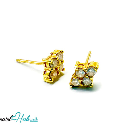 14K Gold Diamond Stud Earrings - Luna Spark JH