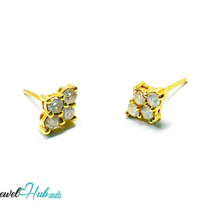 14K Gold Diamond Stud Earrings - Luna Spark JH