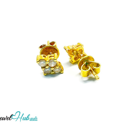 14K Gold Diamond Stud Earrings - Luna Spark JH