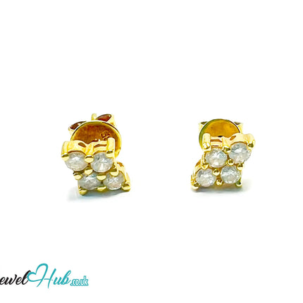 14K Gold Diamond Stud Earrings - Luna Spark JH