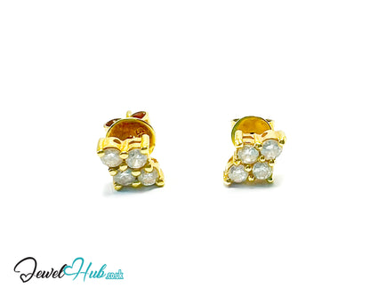 14K Gold Diamond Stud Earrings - Luna Spark