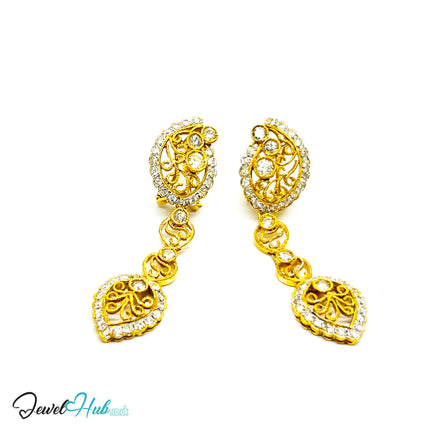 18K Gold Celestia Bloom Clip-On Earrings · 1.15ct Diamond · Sculptural Elegance · Ceremony-Ready Sparkle - JewelHub