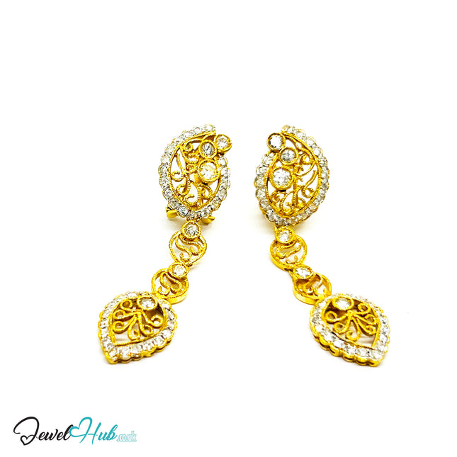 18K Gold Celestia Bloom Clip-On Earrings · 1.15ct Diamond · Sculptural Elegance · Ceremony-Ready Sparkle - JewelHub