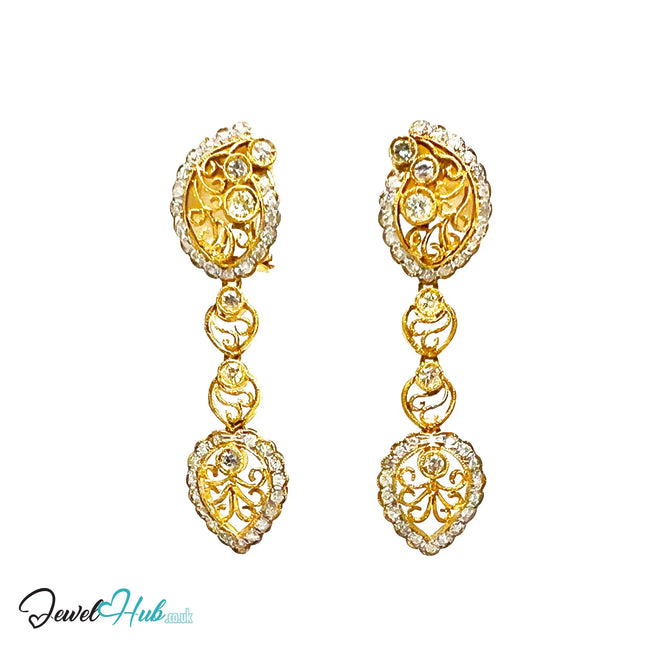 18K Gold Celestia Bloom Clip-On Earrings · 1.15ct Diamond · Sculptural Elegance · Ceremony-Ready Sparkle - JewelHub