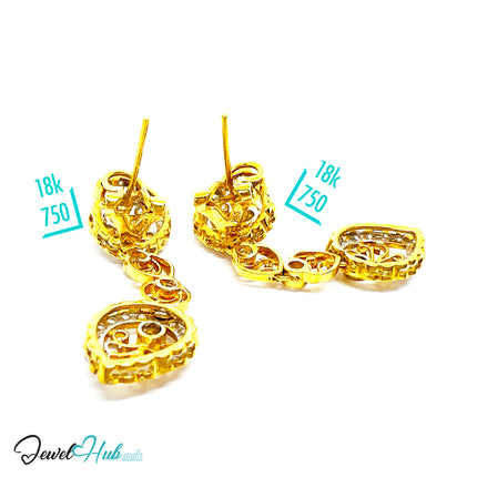 18K Gold Celestia Bloom Clip-On Earrings · 1.15ct Diamond · Sculptural Elegance · Ceremony-Ready Sparkle - JewelHub