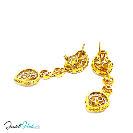 18K Gold Celestia Bloom Clip-On Earrings · 1.15ct Diamond · Sculptural Elegance · Ceremony-Ready Sparkle - JewelHub