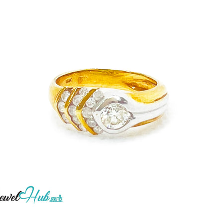 18k Solid Gold Modernist Diamond Ring | 0.38ct | UK L US 6 | Geometric & Modernism JH