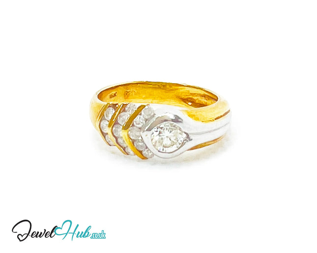 18k Solid Gold Modernist Diamond Ring | 0.38ct | UK L US 6 | Geometric & Modernism JH