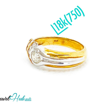 18k Solid Gold Modernist Diamond Ring | 0.38ct | UK L US 6 | Geometric & Modernism JH