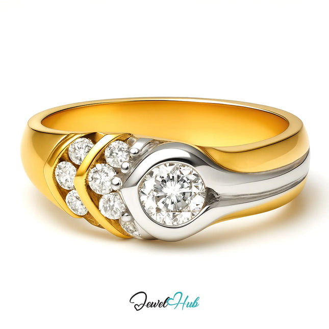 18k Solid Gold Modernist Diamond Ring | 0.38ct | UK L US 6 | Geometric & Modernism JH